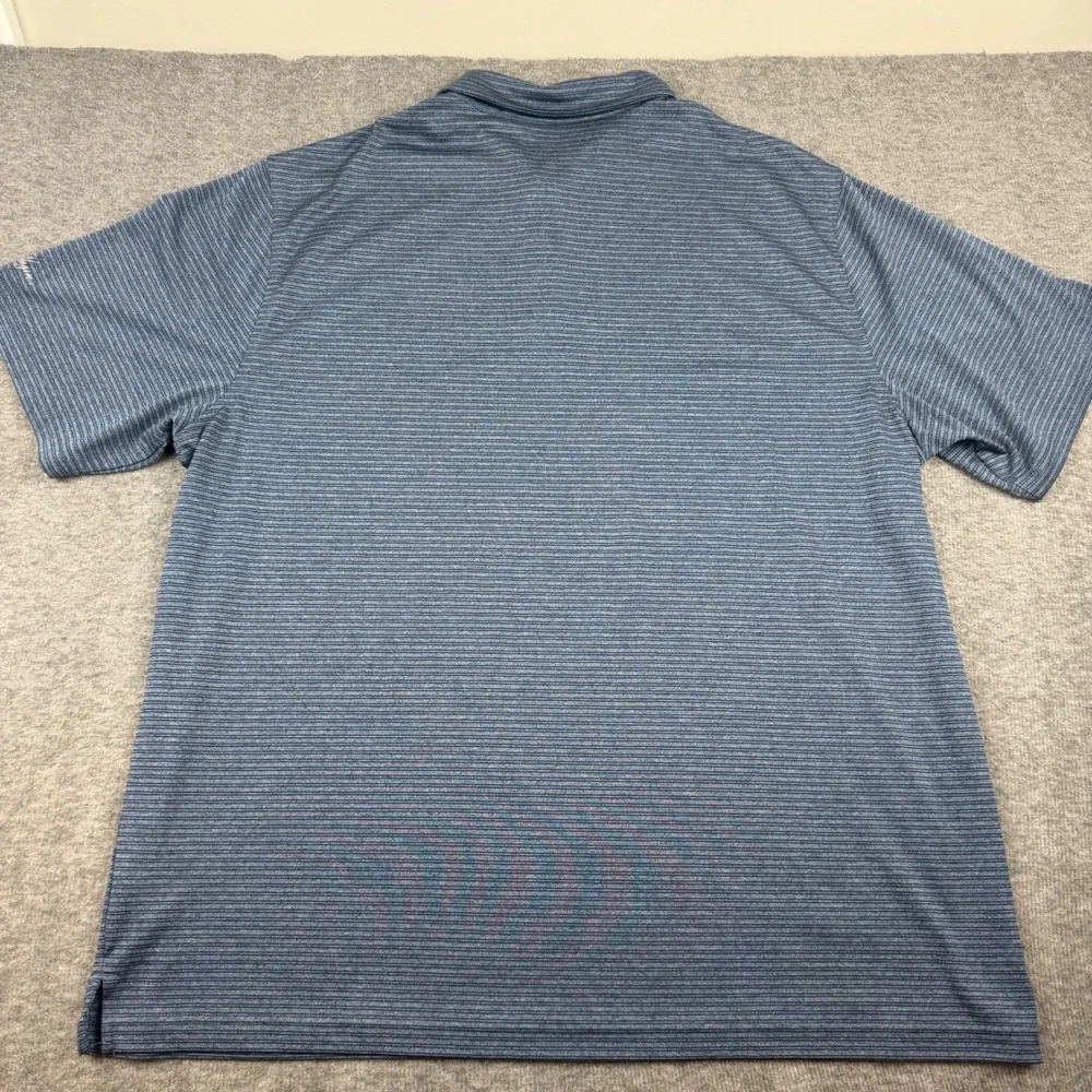 Walter Hagen Polo Shirt Mens XXL Blue Striped Short‎ Sleeve 11 Majors Golf Top